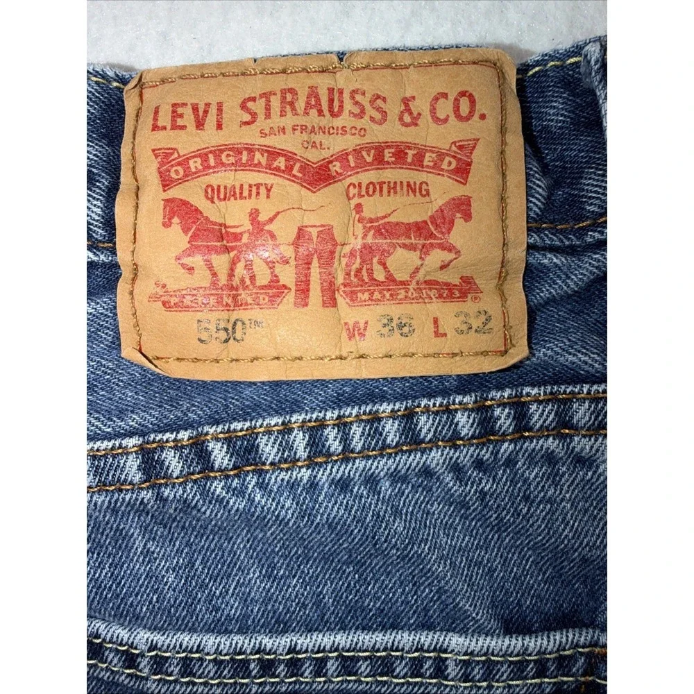 Levis 550 Relaxed Fit Mens Blue Jeans Medium Wash Tag 36x32 , 32x28 Casual Work